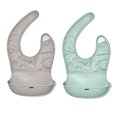 thumbnail image 1 of OXO Tot Roll-Up Bibs 2-Pack, Drizzle & Opal – Unisex, Easy-Clean, Travel-Friendly Baby Feeding Bibs, 1 of 5