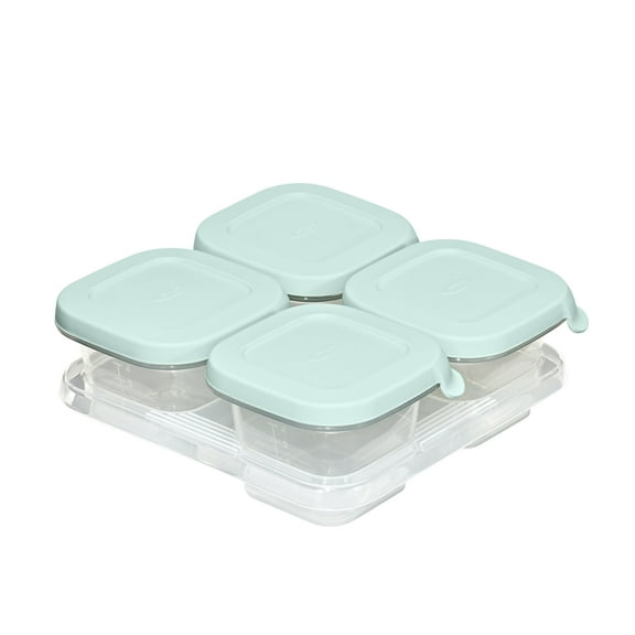 OXO Tot Silicone Baby Blocks Food Storage Containers, 4 oz, Opal, 4-Pack, For Infants Ages 0-12 Months