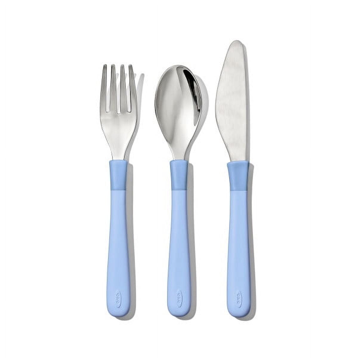 OXO Tot 3-Piece Stainless Steel Flatware Set for Kids Ages 3+, Dusk