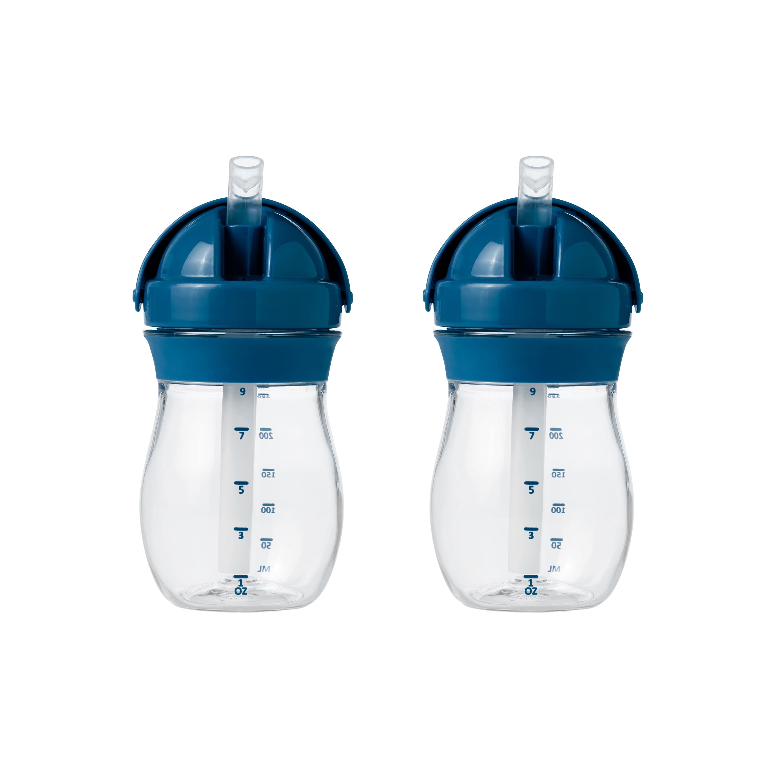 OXO Tot Transitions Straw Cup, Navy, 9 oz, 2-Pack