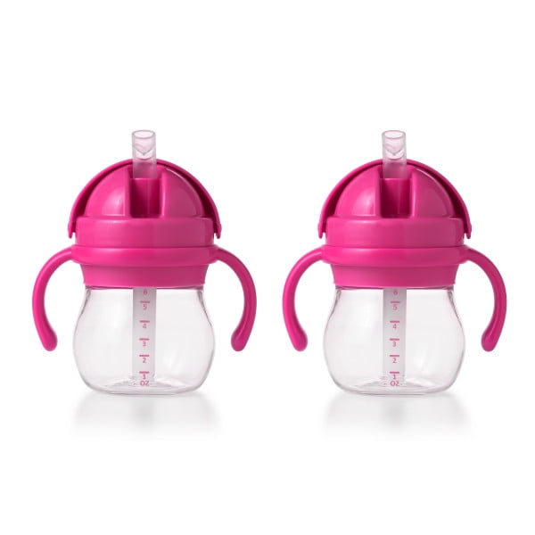 OXO Tot Transitions Straw Cup With Removable Handles 6 Oz - 2 Pack - Pink