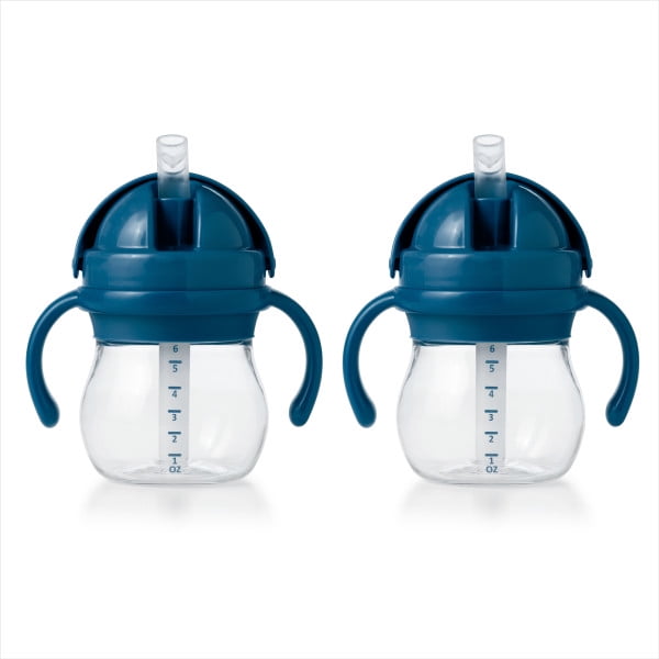 OXO Tot Transitions Straw Cup With Removable Handles 6 Oz - 2 Pack - Navy