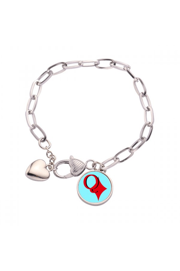 wealth queen q poker Heart Chain Bracelet Jewelry Charm Fashion
