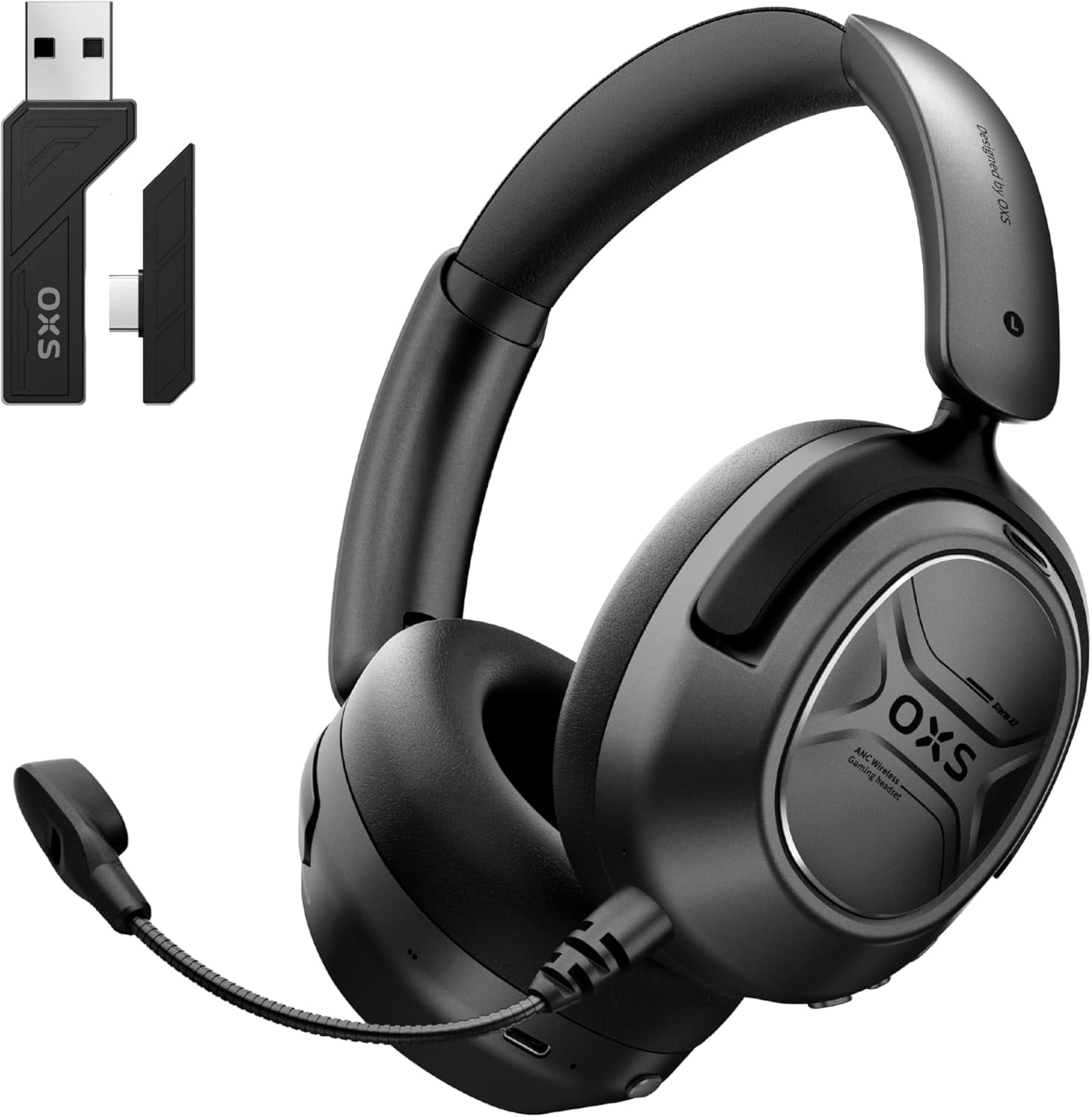 OXS Storm A2 Wireless Gaming Headsets with Active Noise Cancellation, Black, NEW