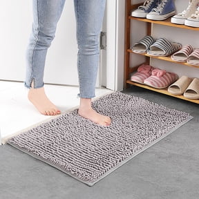 OXUIEW Absorbent Microfiber Dog Door Mat for Muddy Paws, Non Slip Washable Pet Rug Entryway Carpet, Machine Washable Indoor Outdoor Mat, Size I, 1Pc, Grey