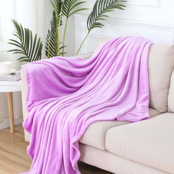 OXUIEW Blanket Throw Blanket Comfortable Fleece Blanket Warm Summer Throw Blanket for Living Room Bedroom, 28X39 Inch, One Size, 1Pc, Light Violet