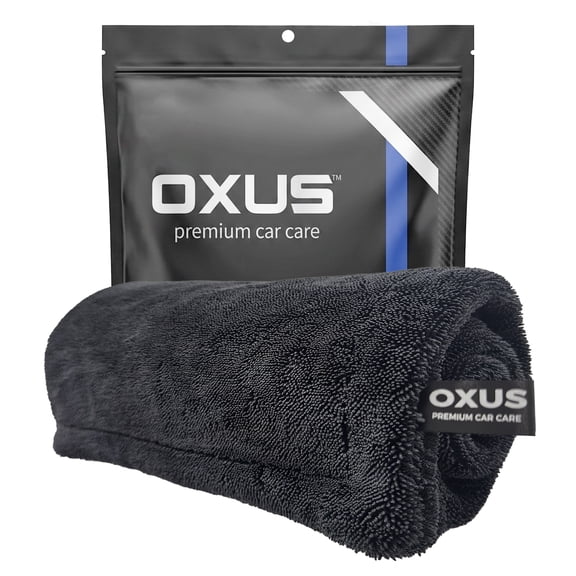 OXUS 1300 GSM Microfiber Car Drying Towel Double Sided Twisted Loop, 24x36 Inch, Swirl-Free, Scratch-Free, Ceramic Coating & PPF Safe
