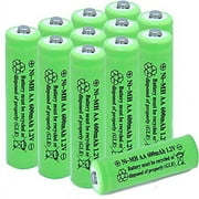 OXWINOU AA Ni-MH 600mAh 1.2V Rechargeable Battery for Outdoor Solar Lights,Garden Lights, Remotes, Mice Green 12 PCS