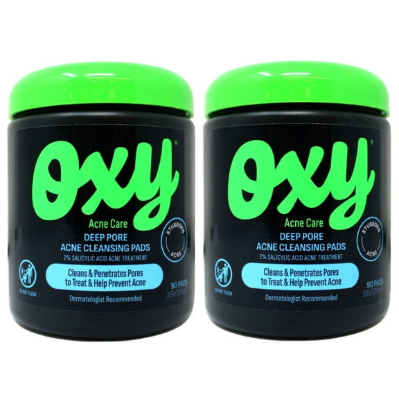 OXY Acne Care Deep Pore Acne Cleansing Pads, 90 Count (Pack of 2)