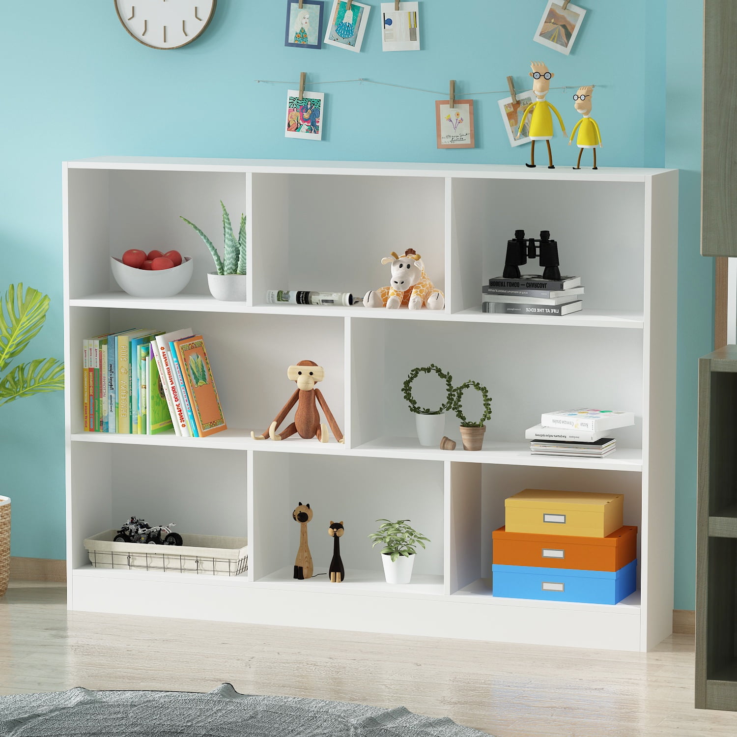 OXYLIFE 10 Cube Storage Shelf Display Storage Cubes Organizer Cabinet for Home Office Living Room Bedroom White L 55.1 Walmart