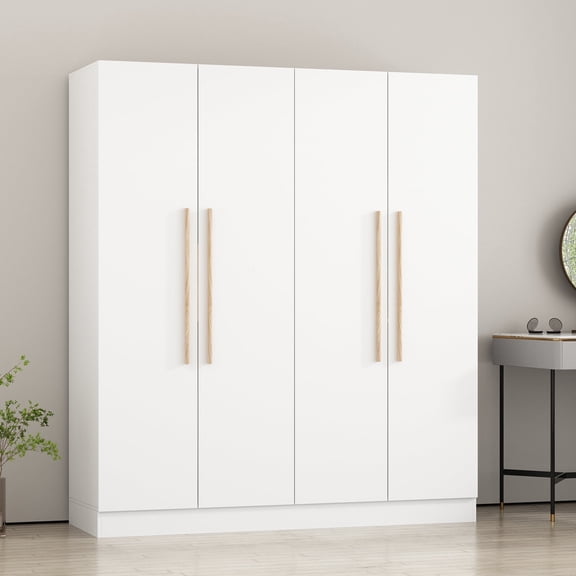 OxyLife Wardrobe Armoire with Clothing Rod and Storage Shelves, 70.9"H