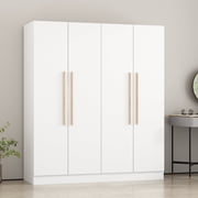 OxyLife Wardrobe Armoire with Clothing Rod and Storage Shelves, 70.9H