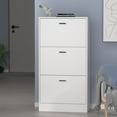 thumbnail image 1 of Oxylife Freestanding 3-Drawer Shoe Cabinet with 2-Row Organizer, White, 1 of 10