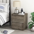 thumbnail image 1 of OXYLIFE Nightstand Set of 2 Side Tables for Bedroom with Drawers Rustic Gray, 1 of 7