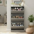 thumbnail image 1 of OXYLIFE Shoe Cabinet Entryway, 3 Tier Shoe Storage Organizer Gray, 1 of 7