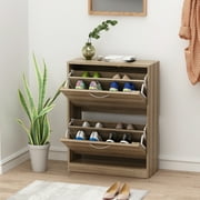 OXYLIFE Shoe Cabinet EntrywayStorage Organizer Brown