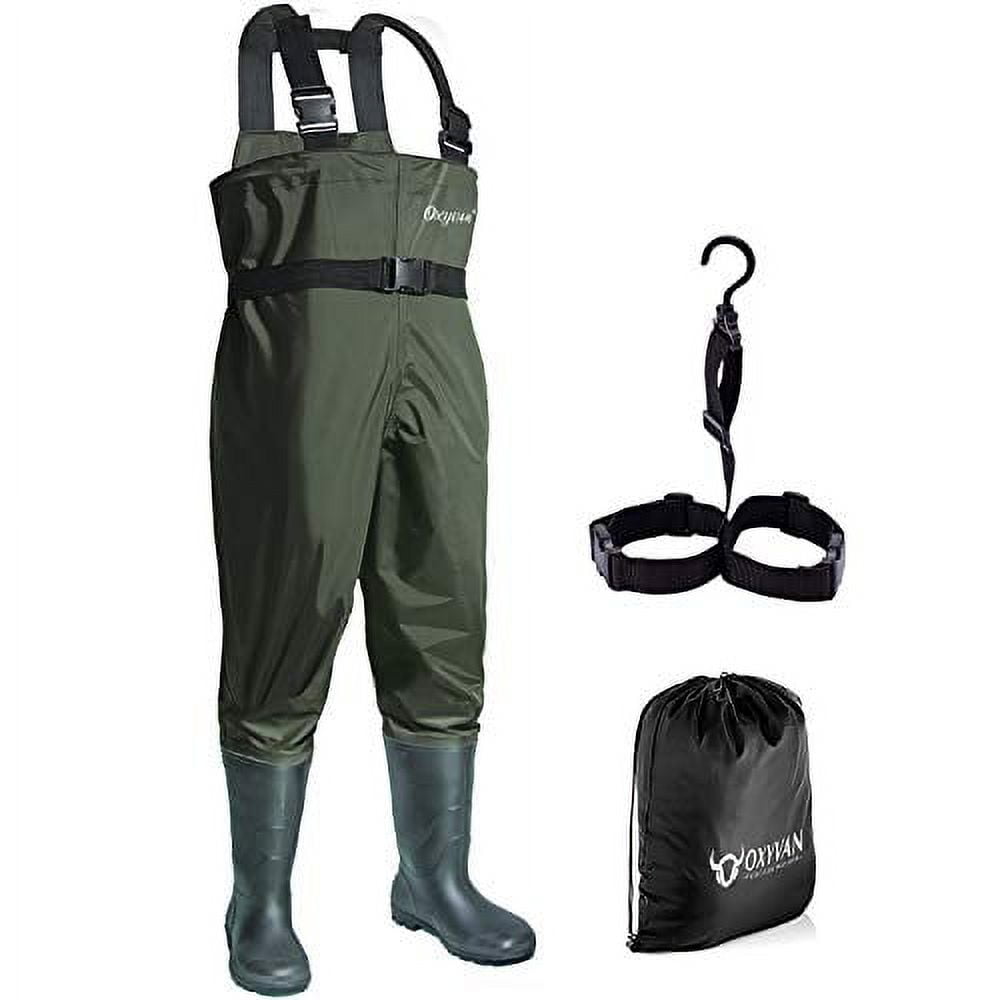 Lfemro Fishing Waders with Boots, 3-Ply Nylon/PVC Bootfoot Chest Waders for  Men Women, Waterproof Fishing Boot (Green) : Sports & Outdoors 
