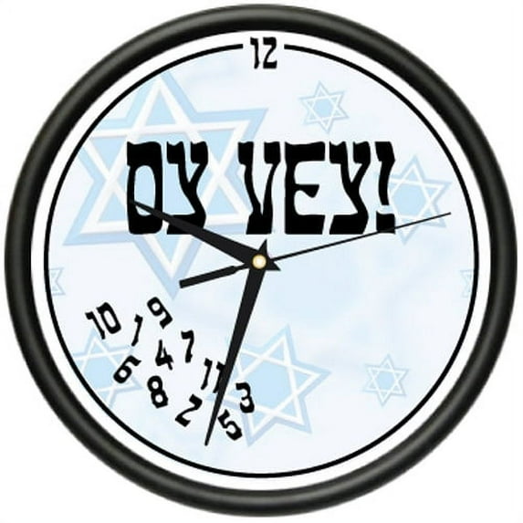 OY VEY Wall Clock funny yiddish jewish temple school gift