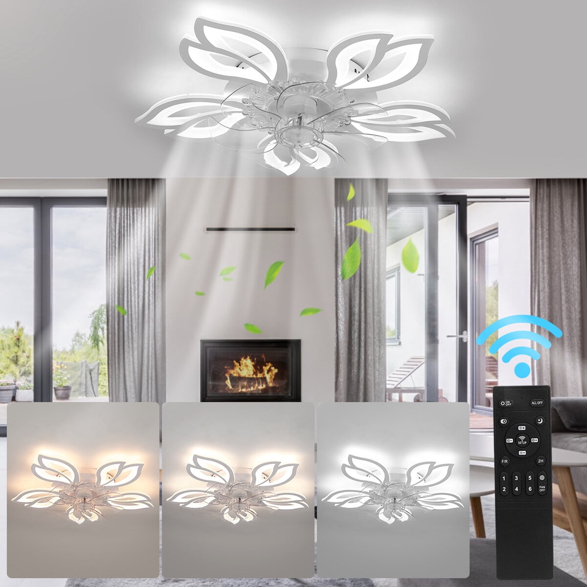 OYAJIA Low Profile Ceiling Fans with Lights and Remote, OYAJIA Ceiling ...