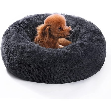 OYANTEN Dog Beds for Small Dogs Large Cats Under 22lb Fluffy Machine Washable Space Gray / 24in