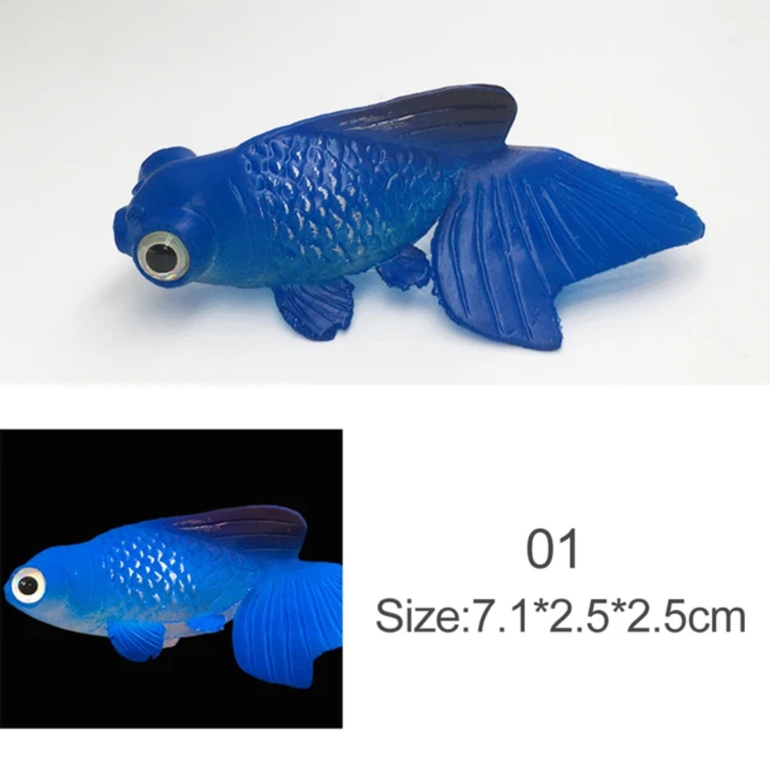 OYDWEI Eye-catching Vibrant Lifelike Moving Colorful Artificial Glow In the Dark Goldfish ...