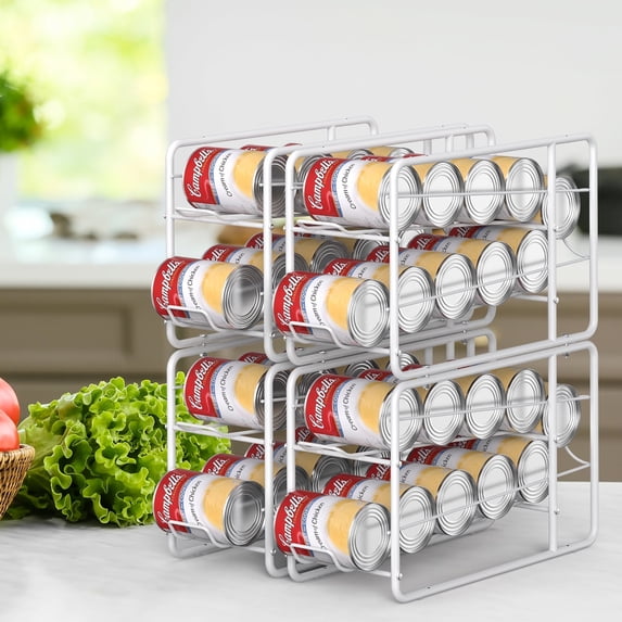 Food Storage Rach OYEAL, Can Organizer, 4 pcs stackable storage rack, White - Walmart.com