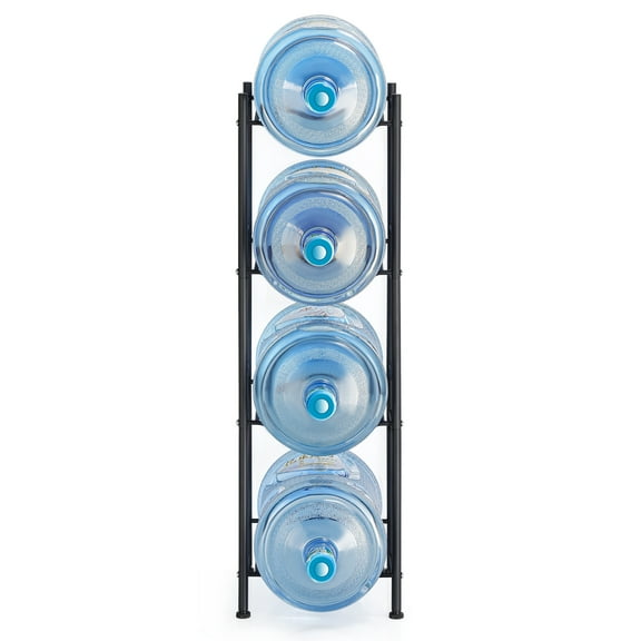 OYEAL 5 Gallon Water Jug Holder, 4 Tier Detachable Water Dispenser Stand, Heavy Duty Water Cooler Jug Storage Rack, Water Bottle Holder Organizer, Black