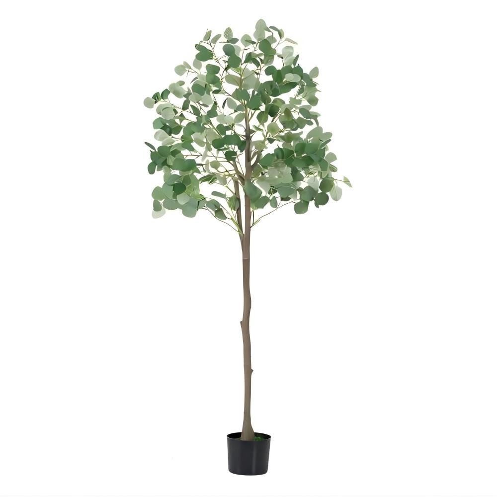 5ft Artificial Eucalyptus Tree, Faux Potted Greenery, Fake Tree with Fake Greenery Leaves for Home Decor Indoor & Outdoor