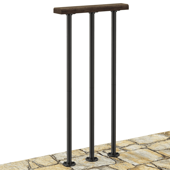 OYEAL Black Deck Railing Kit, 34"H x 16.5"W Indoor/Outdoor Guard Rail Kit with Balusters for Porch, Patio, Balcony