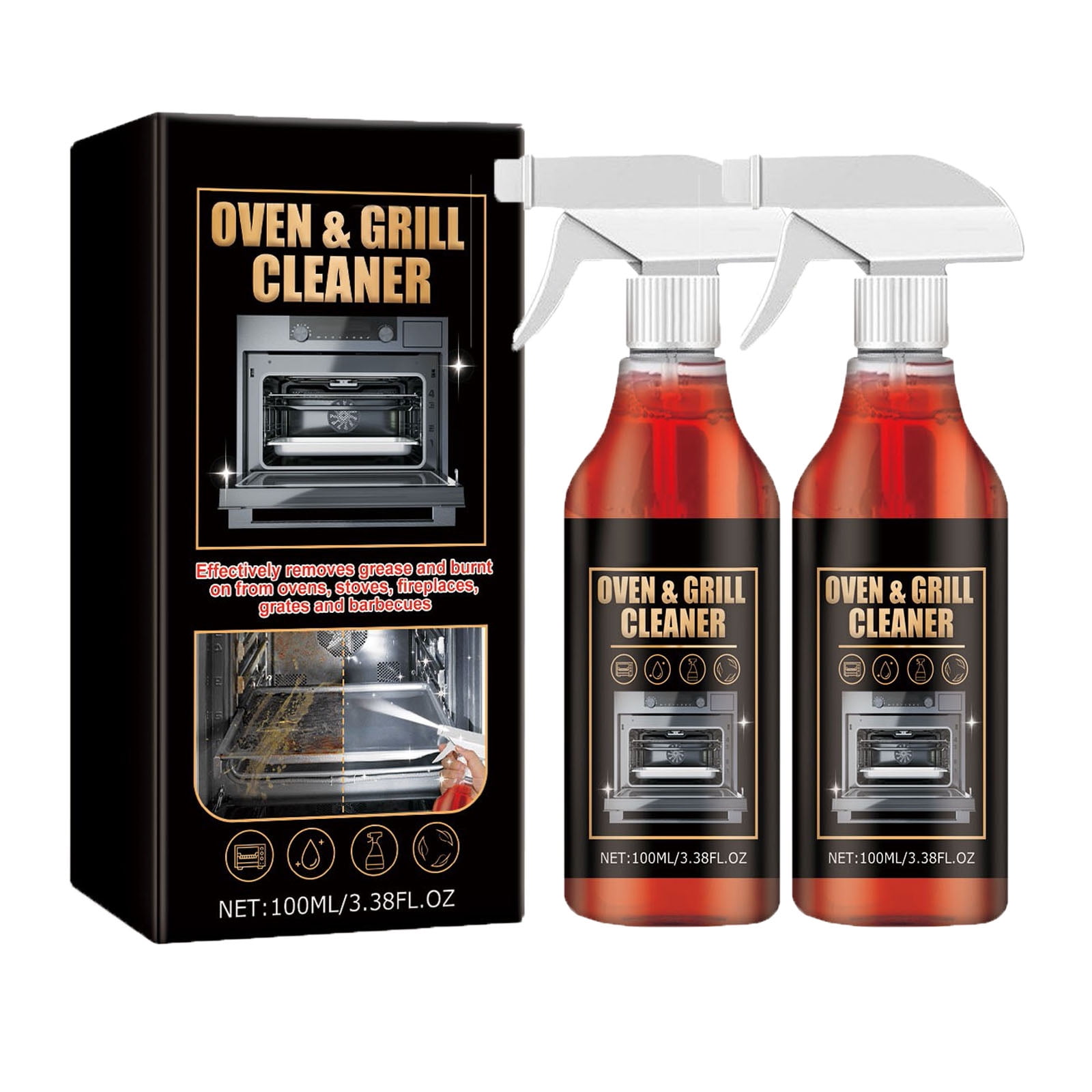 OYIGU 100mL Oven Grill Cleaner, Kitchen Heavy Duty Cleaning Agent, Grill and Grate Cleaner Spray