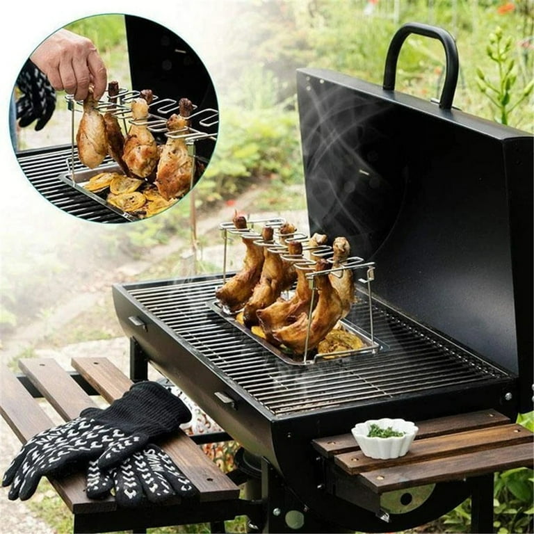 OYIGU 12 Holes Stainless Steel Chicken Wing Leg Rack Grill for BBQ
