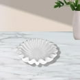 thumbnail image 1 of OYIGU 5.9 Inches Ruffled Decorative Bowl, Fluted Ruffle Bowl, White Ruffled Marble Bowl, Decorative Scalloped Bowl, Fruit Bowl, Scallop Bowl, Modern Decorative Objects for Coffee Table Decor, 1 of 4