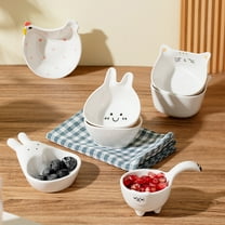 OYIGU Ceramic Small Bowls, Cute Animals Dipping Bowls Set, Ceramic Sauce Dishes, Seasoning Dishes, Soy Sauce Dish, Appetizer Plates, Dessert Plates
