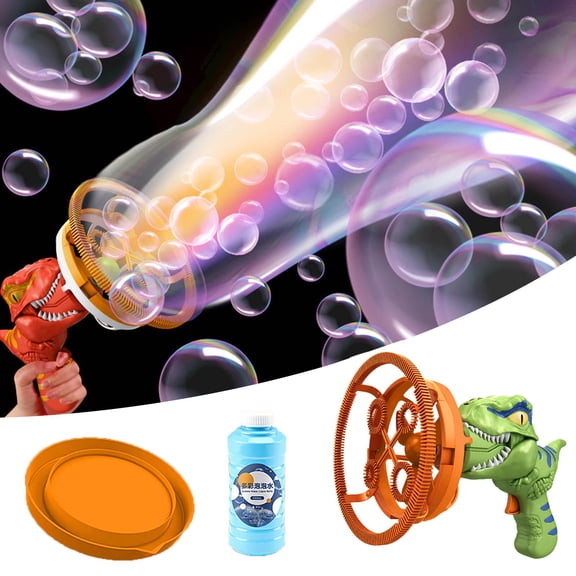 OYIGU Dinosaur Bubble Machine, Semi-Automatic Electric Fan Bubble Machine, Fancy Bubble in Bubble, Bubble Maker Outdoor Toys