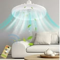 thumbnail image 1 of OYIGU E27 Ceiling Fan With Lights Enclosed Low Fan Light Ceiling Light With Fan Hidden Electric Fan Delier Gimbal Lamp Three Color Dimming, Quiet Fan on Clearance, 1 of 6