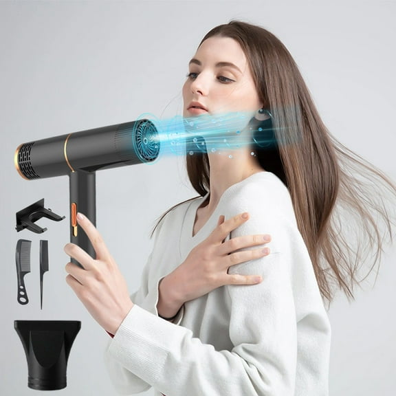 OYIGU Electric Hair Dryer, Blue Light Hair Care Negative Ionic Hair Dryer, Lightweight Travel Hairdryer, 3 Wind-Speed Adjustment,Quick Dry Hair Dryers, for Home Dorm Students