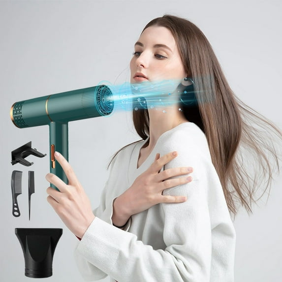 OYIGU Electric Hair Dryer, Blue Light Hair Care Negative Ionic Hair Dryer, Lightweight Travel Hairdryer, 3 Wind-Speed Adjustment,Quick Dry Hair Dryers, for Home Dorm Students