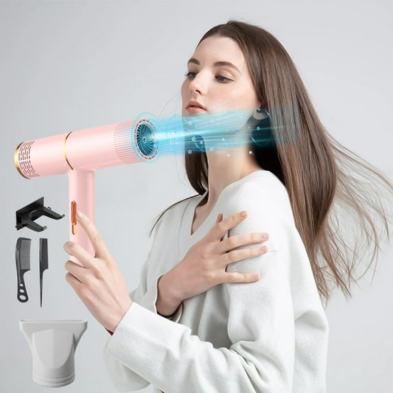 OYIGU Electric Hair Dryer, Blue Light Hair Care Negative Ionic Hair Dryer, Lightweight Travel Hairdryer, 3 Wind-Speed Adjustment,Quick Dry Hair Dryers, for Home Dorm Students