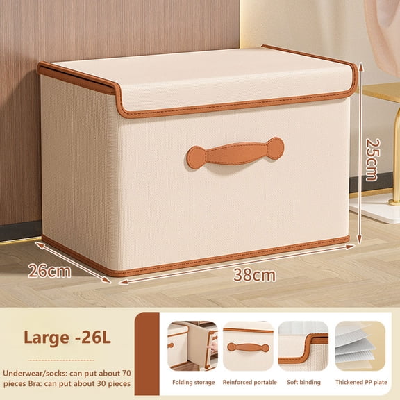OYIGU Non-woven Storage Box, Foldable Storage Bag, Large-Capacity Wardrobe Clothing Storage Box, Magnetic Flip-top Closet Organizers and Storage Box, Shelf Baskets, Storage Bins