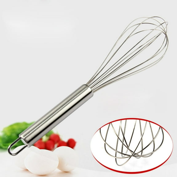 OYIGU Stainless Steel Egg Whisk, Stainless Steel Hand Whisk, Milk Beater, Milk Frother, Hand Push Whisk, Kitchen Cooking Tool for Blending, Whisking, Beating & Stirring