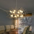 thumbnail image 1 of OYIPRO 12/20 - Light Modern Glam Sputnik Wagon Wheel Crystal Chandelier for Entryway, Living Room(Bulbs Included) Wooden 12 12-Light: 31" W x 12.6" H, 1 of 5