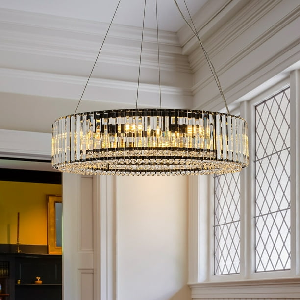OYIPRO 6/8/12 Light Modern Round Crystal Chandelier Kitchen