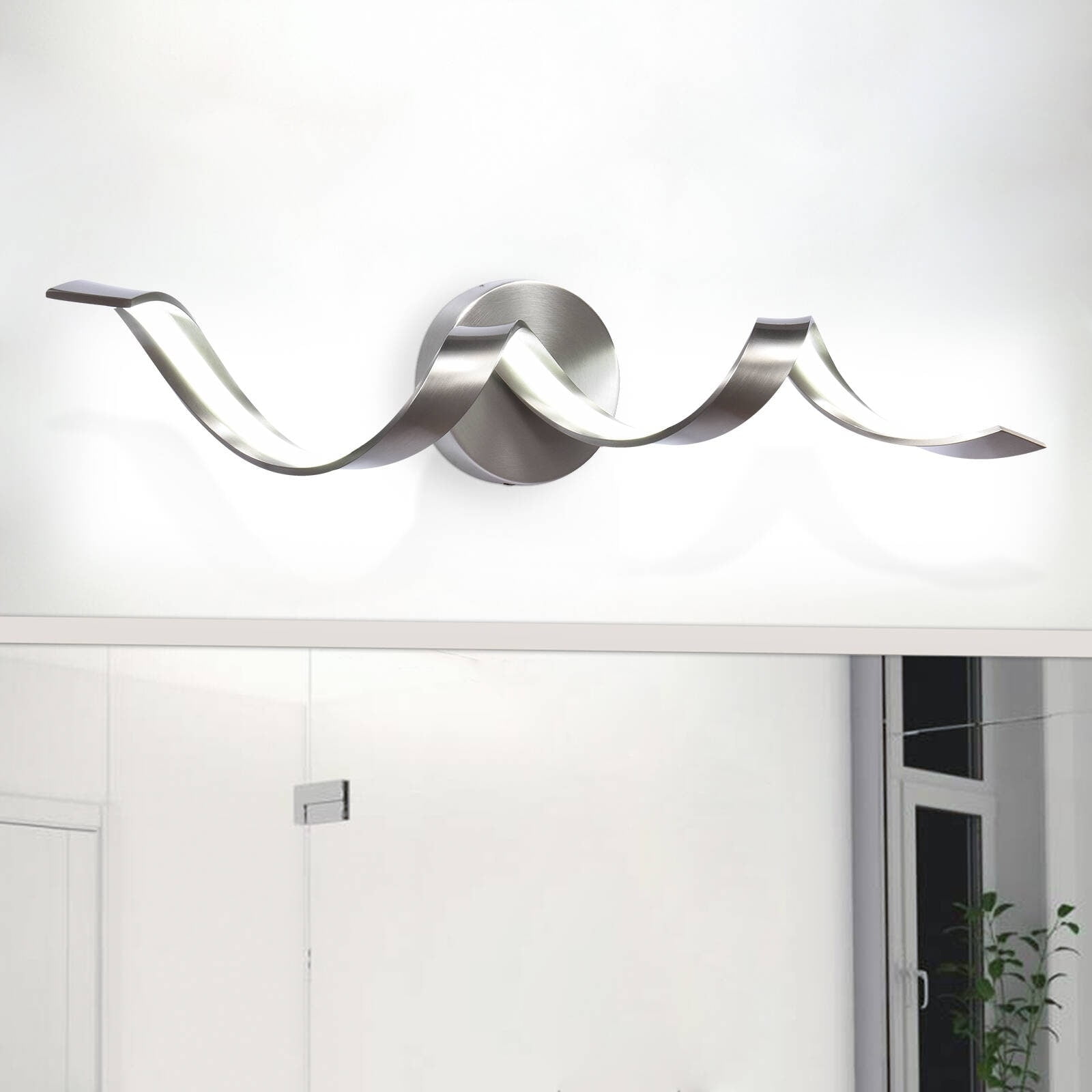 OYIPRO Modern Spiral Design LED Bathroom Vanity Light Dimmable Wall