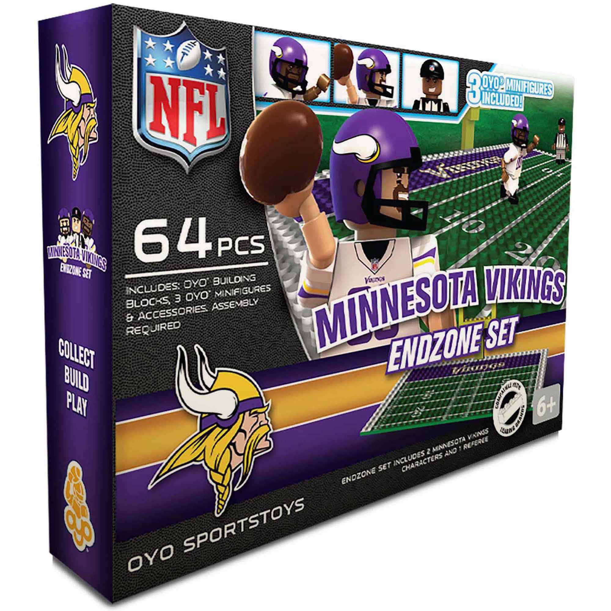 OYO Sports 64-Piece NFL End Zone Building Block Set, Minnesota Vikings