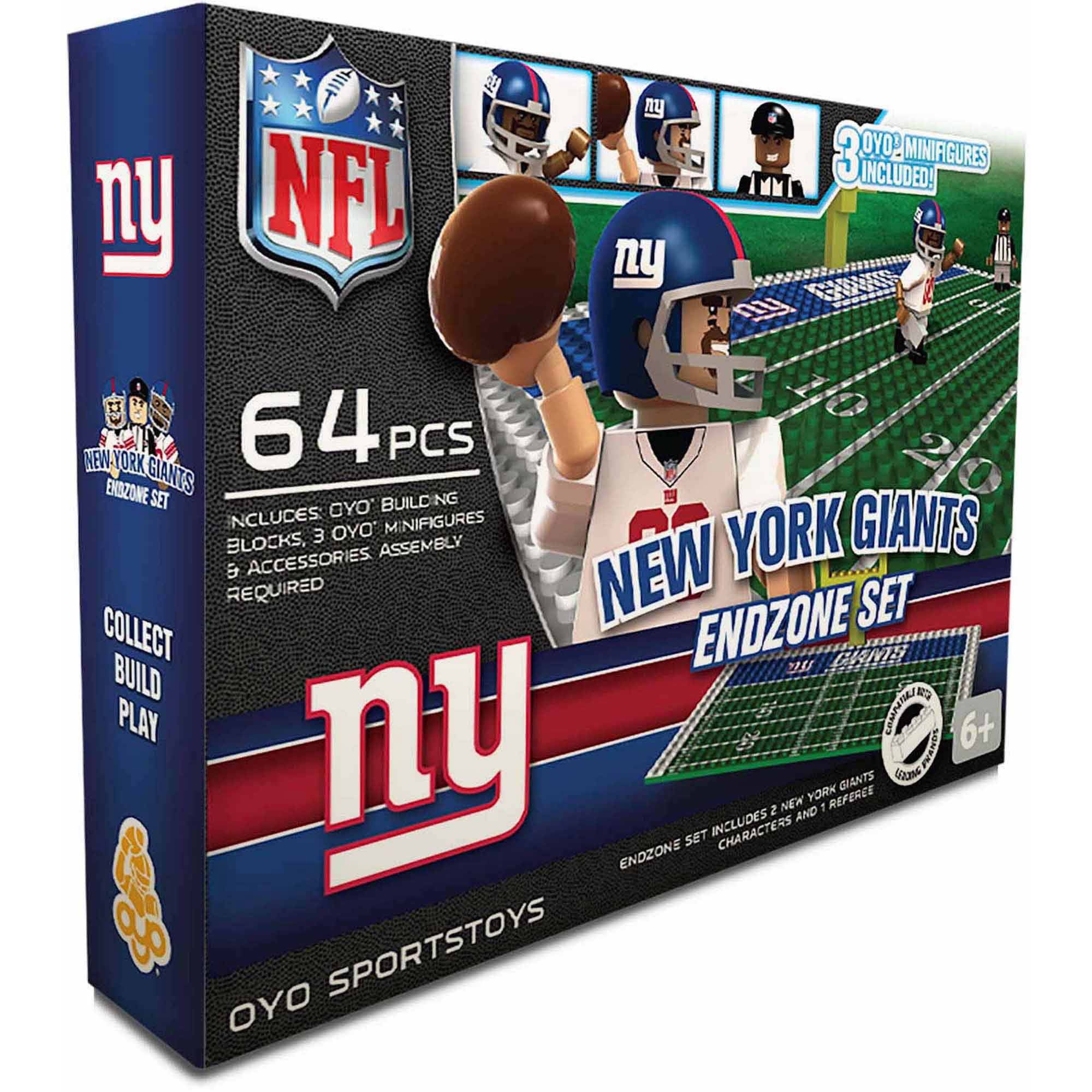 OYO Sports 64-Piece NFL End Zone Building Block Set, New York Giants 