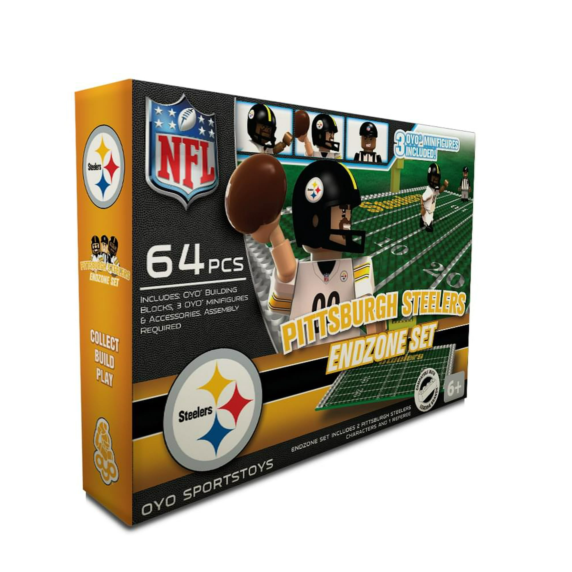 OYO Sports 64-Piece NFL End Zone Building Block Set, Pittsburgh Steelers 