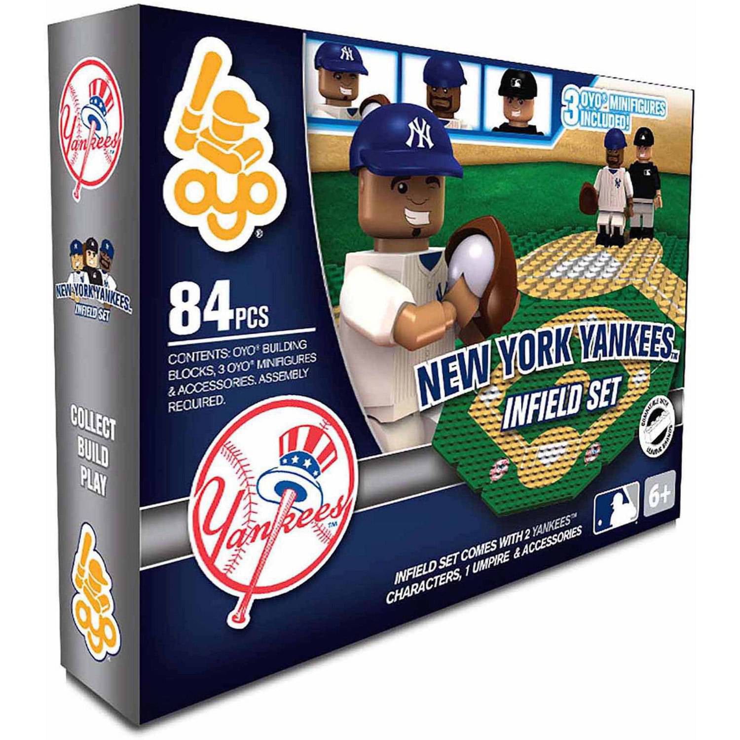 Conform For det andet boykot OYO Sports MLB Infield 84-Piece Building Block Set, New York Yankees -  Walmart.com