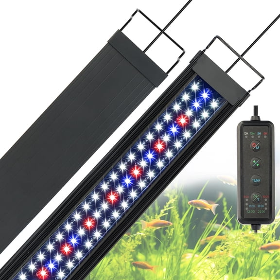 OYO WATER LED Fish Tank Light with Timer, 5 Dimmable Brightness, Sunrise/Sunset Simulation for Freshwater Aquarium