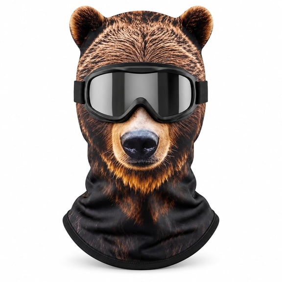 OYPGUE 3D Animal Ski Masks with Ears, Full Face Covers, Windproof Winter Face Masks