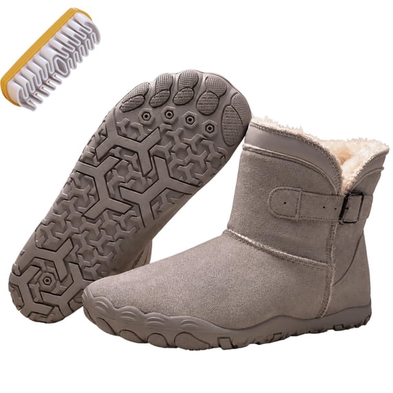 OYPGUE Barefoot Boots Women, Winter Snow Footwear Fur Lined Zero Drop